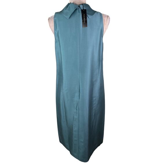 Talbots Elegant Silk Dress Lined Shift Retro 8 Sleeveless Blue New - Picture 2 of 14